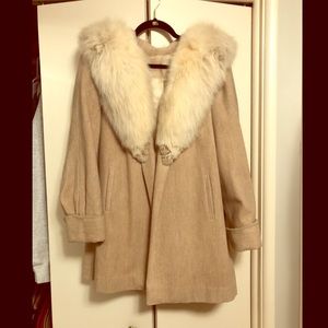 Fur collar swing coat